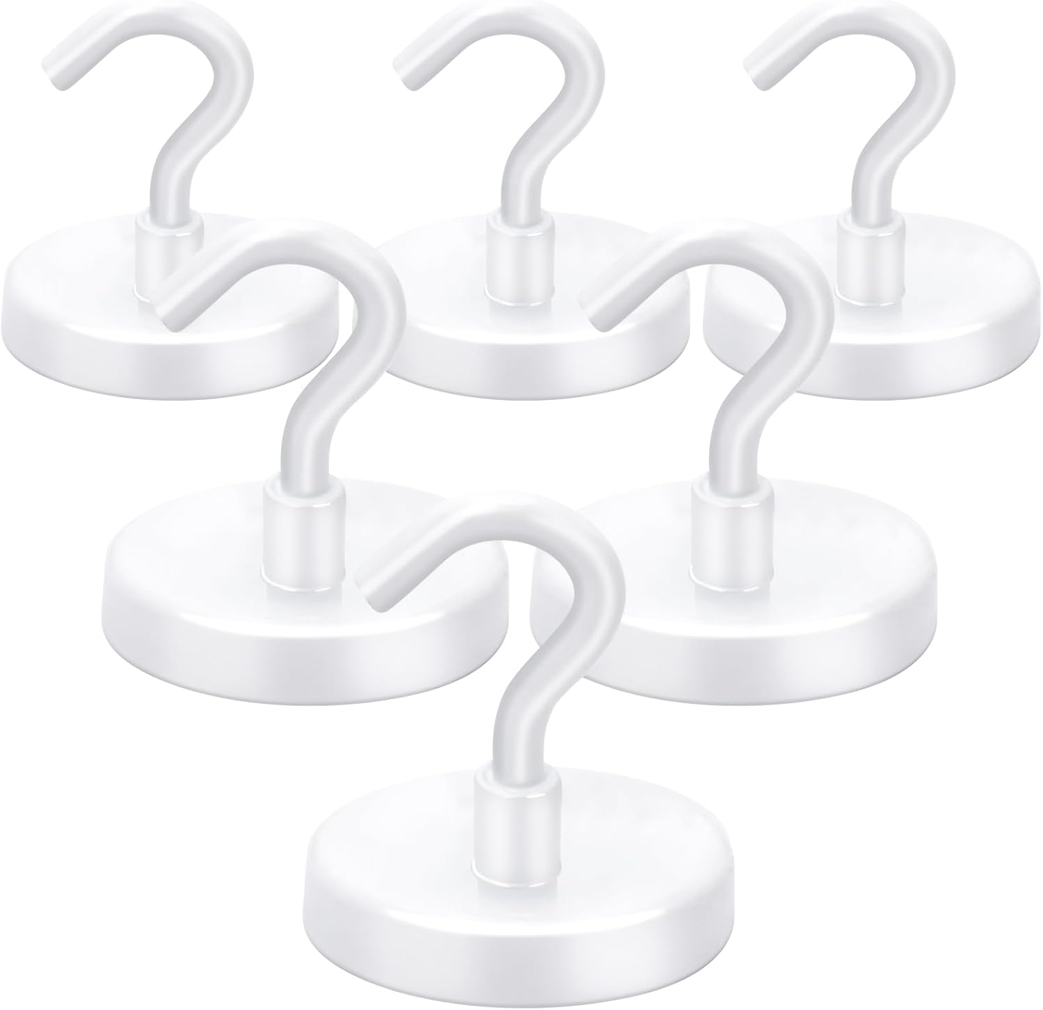 LOVIMAG Cruise Ship Essentials, 110Lbs Cruise Door Magnets, White Cruise Magnetic Hooks, Magnetic Hooks Heavy Duty for Hanging Celling, Grill, Refrigerator Kitchen-6 Pack