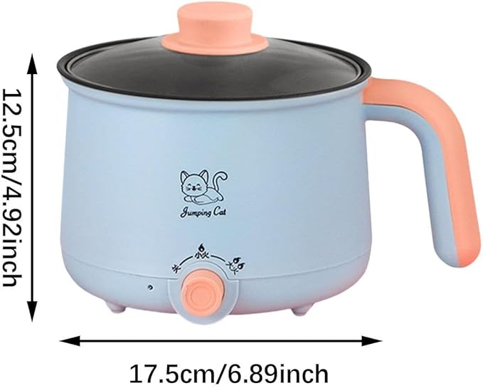Mini Hot Pot 1.8L Ramen Cooker Multipurpose Cookware Cooking Pot Non Stick Portable Electric Pot Noodles Pot for Noodles Eggs, Pot