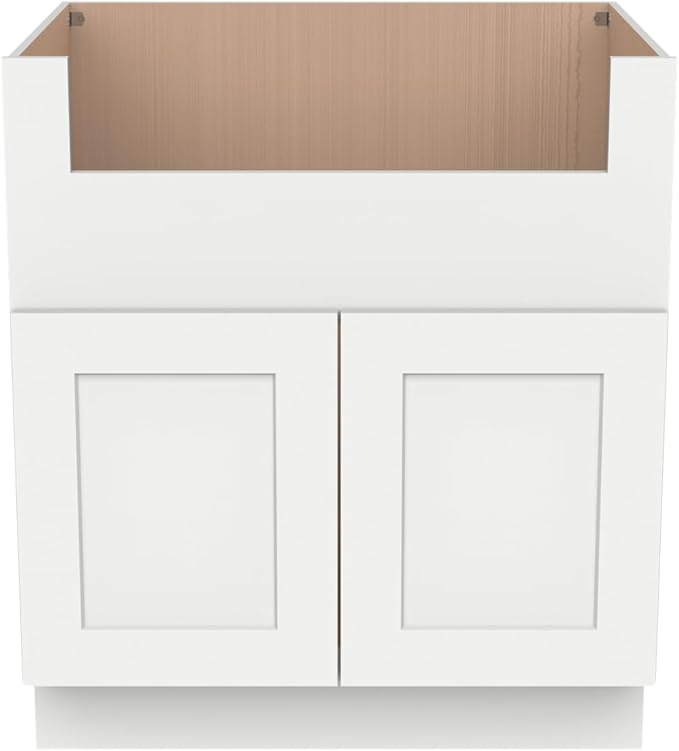 Solid Wood Bathroom Vanity Sink Base Cabinet – Shaker Style RTA Single Sink Cabinet with 2 Left Drawers, Double Doors & Soft Close Hardware for Bathroom Remodel (Origami White, 36" W* 34.5" H* 24" D)