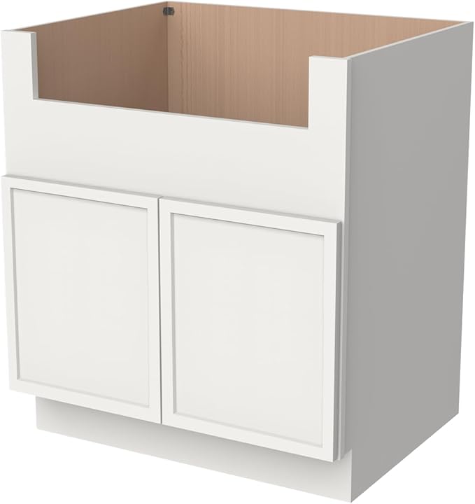 Solid Wood Bathroom Vanity Sink Base Cabinet Shaker Style RTA Single Sink Cabinet with 2 Left Drawers, Double Doors & Soft Close Hardware for Bathroom Remodel (NT-Origami White, 33"W x 34.5"D x 24"H)