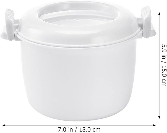 DOITOOL Microwave Rice Cooker Mini Microwave Steamer Microwave Rice Maker Vegetable Steamer Pot Microwave Cookware with Lid for Rice Vegetables, 18X18X15CM