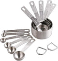 Smithcraft Measuring Cups and Spoons Set 11, Metric & US 18/8 Stainless Steel Measuring Cups and Spoons Set for Dry & Liquid, Metal 5 Measure Cups & 6 Measuring Spoons Set for Kitchen & Baking