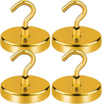 LOVIMAG Magnetic Hooks for Cruise Cabins, 150Lbs Cruise Magnets, Yellow Magnetic Hooks Heavy Duty for Hanging, Refrigerator, Grill-4 Pack