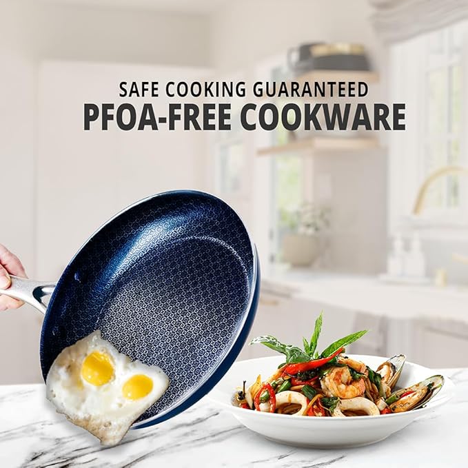 THE COOK'S COMPANY Non-Stick Frying Pan - Premium Skillet for Everyday Cooking, Nonstick Pan for Easy Cleanup, Durable Pan for Versatile Cooking Needs (Size: 8inch)