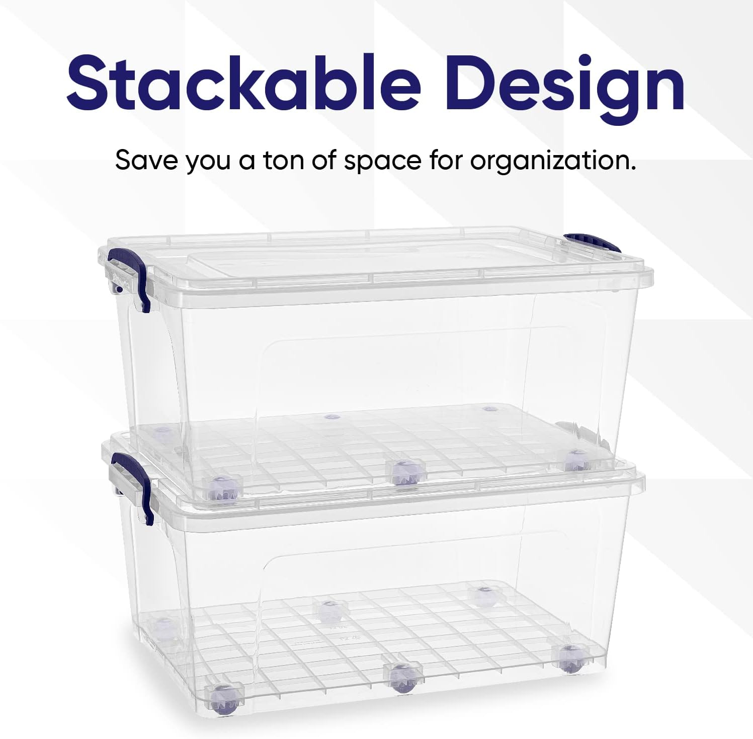 Superio Storage Bins with Lids, Clear Plastic Containers for Organizing, Stackable Totes, BPA Free, Odor Free, Organizer Boxes for Home, and Dorm (4 Pack, 32 Quart)