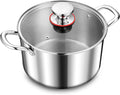 Herogo 7.3 Quart Stock Pot, 18/10 Stainless Steel Cooking Pot with Lid, 7.3 QT Pasta Stockpot with Handles, Tri-Ply Stockpot for Induction Gas Electric Stove, Dishwasher Safe