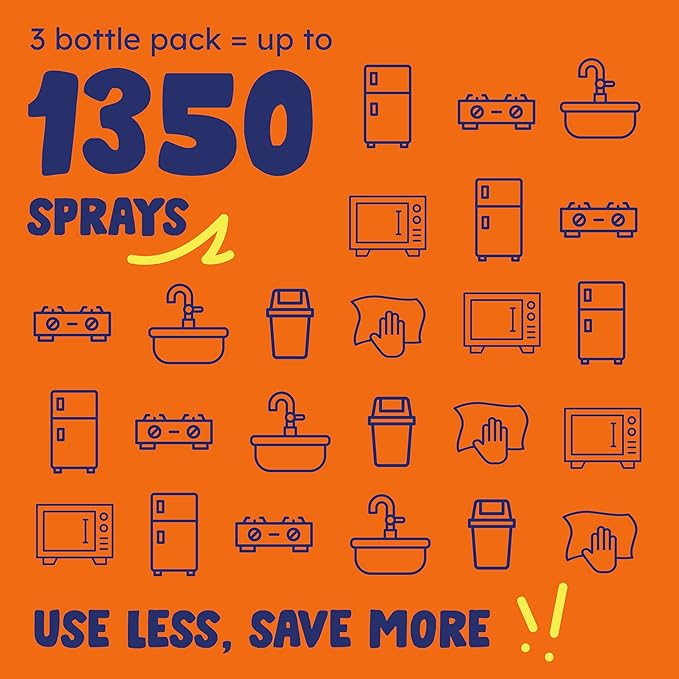 Originally Yellow Plant-Based Kitchen Cleaner | Powered by Natural Vinegar & Infused with Organic Lemon | Multipurpose Kitchen Counter Cleaner Works on Tile, Wood, Granite, & Marble, 16 Fl Oz (3-Pack)