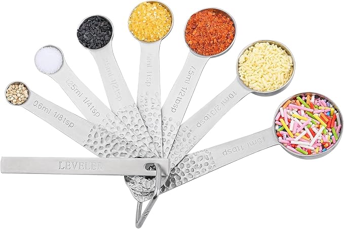 Smithcraft Measuring Cups and Spoons Set 14, Metric & US 18/8 Stainless Steel Measuring Cups and Spoons Set, Dry & Liquid Metal 6 Measure Cups & 7 Measure Spoons w/Leveler for Kitchen & Baking