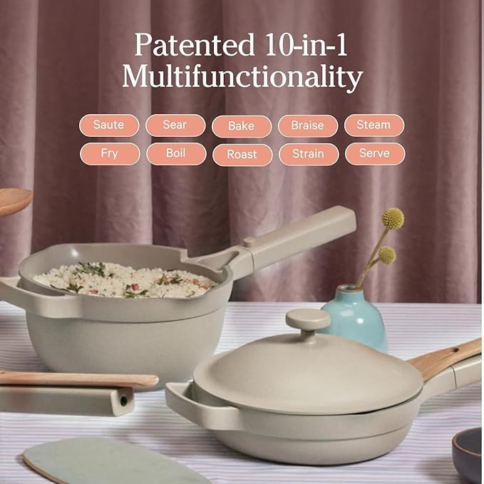 Our Place Mini Cookware Duo | 6-Piece Ceramic Cookware Set with Mini Always Pan & Mini Perfect Pot | Induction & Oven Safe up to 450°F | Nonstick, PFAS-Free Non-Toxic Cookware | Spice