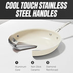 Gotham Steel 12 Pc Ceramic Cookware Set Nonstick, Ceramic Pots and Pans Set Non Stick with Steamer for Cooking, Non Toxic PFOA PFOS Free, Premium Stay Cool Handles, Oven & Dishwasher Safe