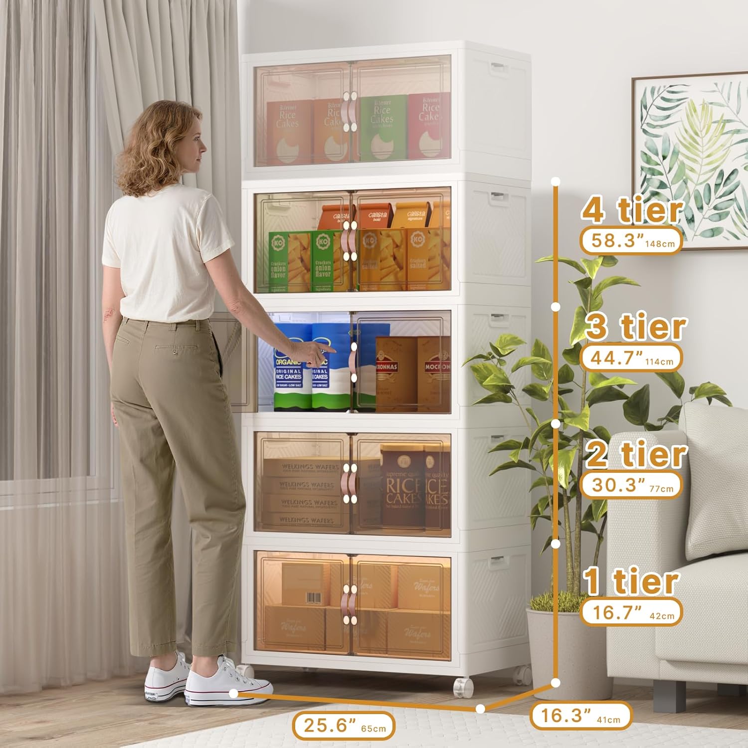 Extra Large Stackable Storage Bins with Lids and Wheels, Foldable Collapsible Closet Organizers,960QT-120QT/30GAL*8Pack Plastic Stackable Storage drawers for bedroom Dorm