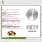 (16-QT) Aluminum Colander with Handles and Base Heavy Duty Commercial Grade