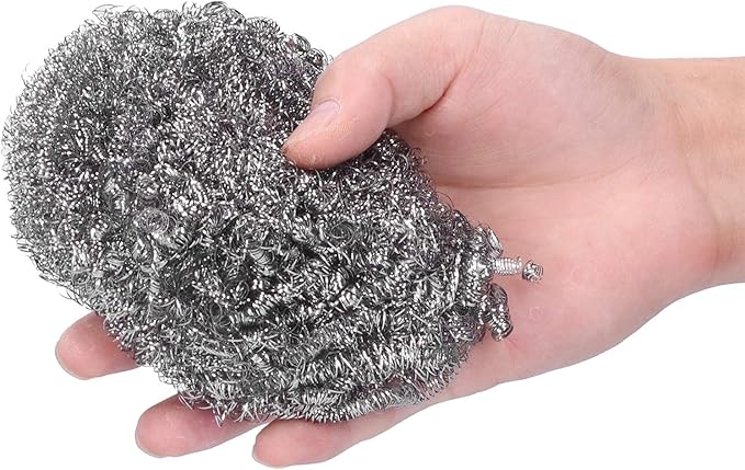 30pcs Steel Wool Scrubber, Soft Stainless Steel Steel Wool Pads Metal Dish Scrubber Metal Scouring Pads for Cleaning Dishes Pots and Pans Bathroom Oven