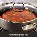 All-Clad HA1 Hard Anodized Non Stick Everyday Pan w/ Lid and Handles, 12 Inch, Induction, Oven Broiler Safe 500F, Lid Safe 350F, Deep Frying Pan, Skillet, Pots and Pans, Kitchen, Cookware, Black