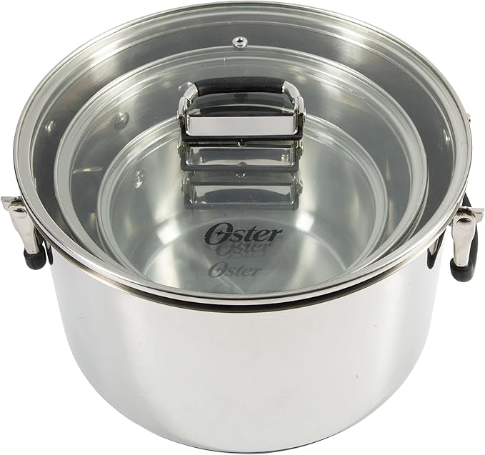 Oster Platinum Silverbolt 6 Piece Stackable Space-Saving Dutch Oven Sauce Pan Cookware Set
