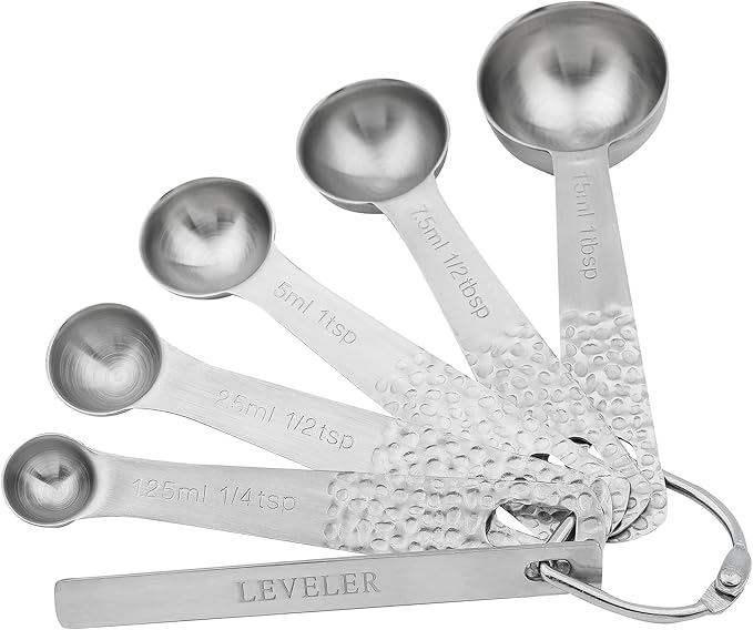 Measuring Cups and Spoons Set, 18/8 Stainless Steel Measuring Cups and Spoons for Baking & Cooking, Metric & US 4 Kitchen Measure Cup and 5 Measure Spoon with Leveler for Liquid & Drying