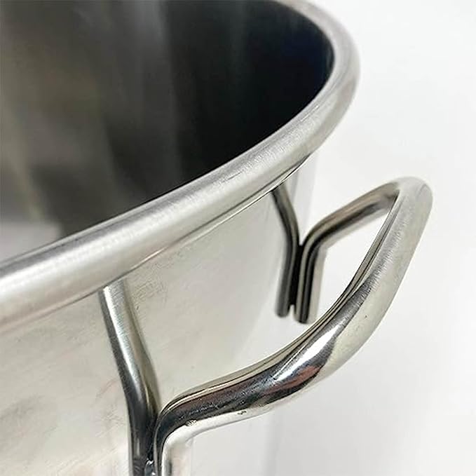 Bayou Classic 1182 82-qt Stainless Stockpot w/Stainless Perforated Basket Features Heavy Welded Loop Handles Domed Vented Lid Perfect For Steaming Boiling Canning and Preserving