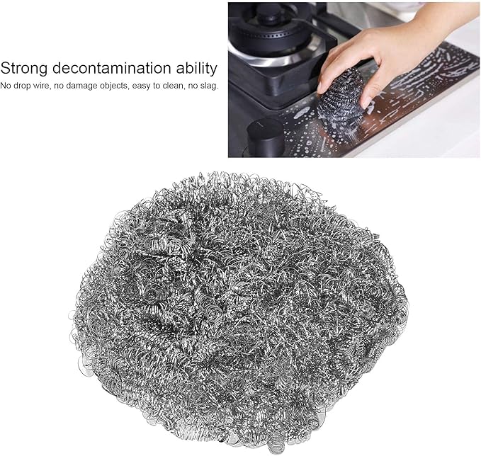 30pcs Steel Wool Scrubber, Soft Stainless Steel Steel Wool Pads Metal Dish Scrubber Metal Scouring Pads for Cleaning Dishes Pots and Pans Bathroom Oven