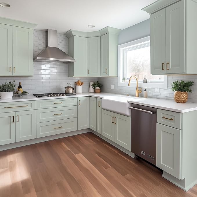 Solid Wood Bathroom Vanity Sink Base Cabinet – Shaker Style RTA Single Sink Cabinet with 2 Left Drawers, Double Doors & Soft Close Hardware for Bathroom Remodel (Jade Green, 36" W* 34.5" H* 24" D)