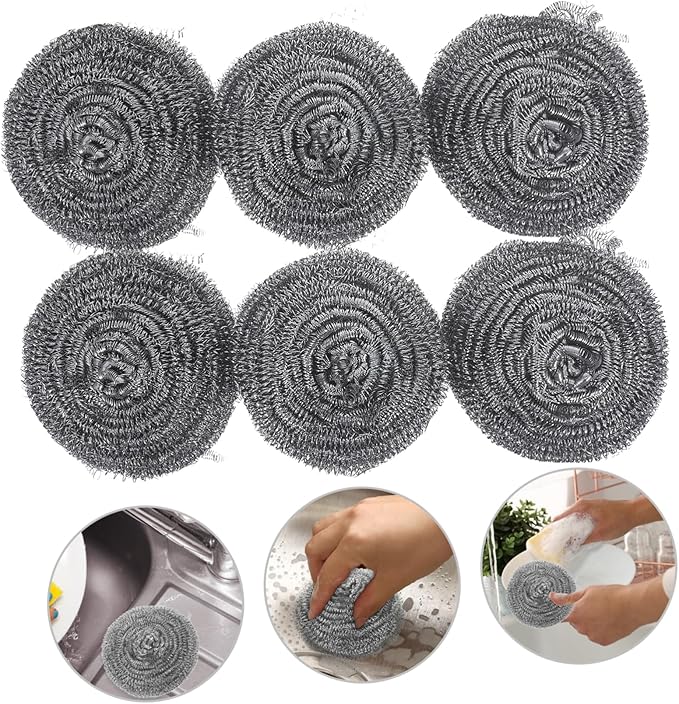 Veemoon Stainless Steel Scrubbers for Cleaning Dishes 20pcs Set Pan Scrubber Brush