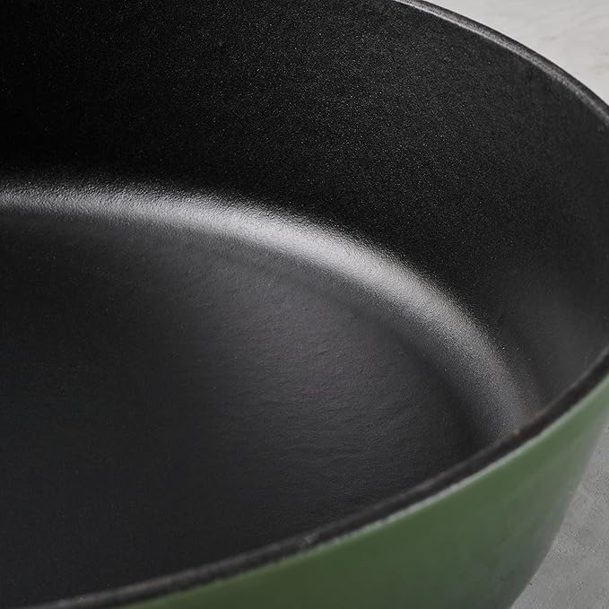 Tramontina Bestow Enameled Cast Iron Skillet with Lid, 12-inch Frying Pan, Cactus with Gold Knob