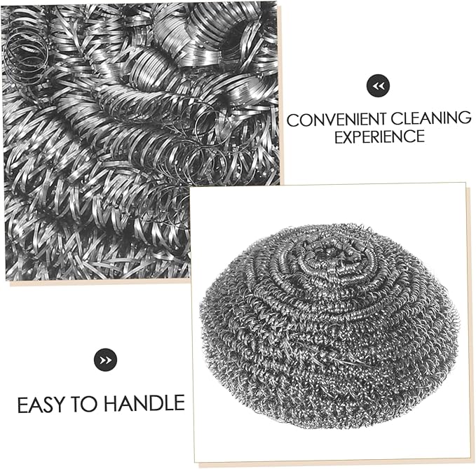 PartyKindom 20-Pack Stainless Steel Scrubbers Dish Cleaning Pads for Pots Pans Steel Scrubbers for Kitchen Use