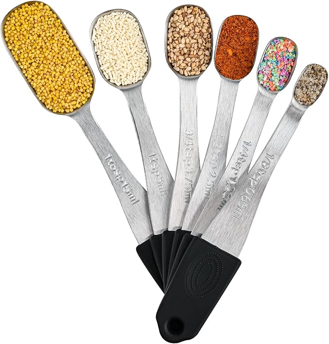 Magnetic Measuring Cups & Spoons Set 14, Heavy Duty Stainless Steel Measuring Cups and Spoons Set for Baking & Cooking, BPA Free, Round Measuring Set with Leveler, Black