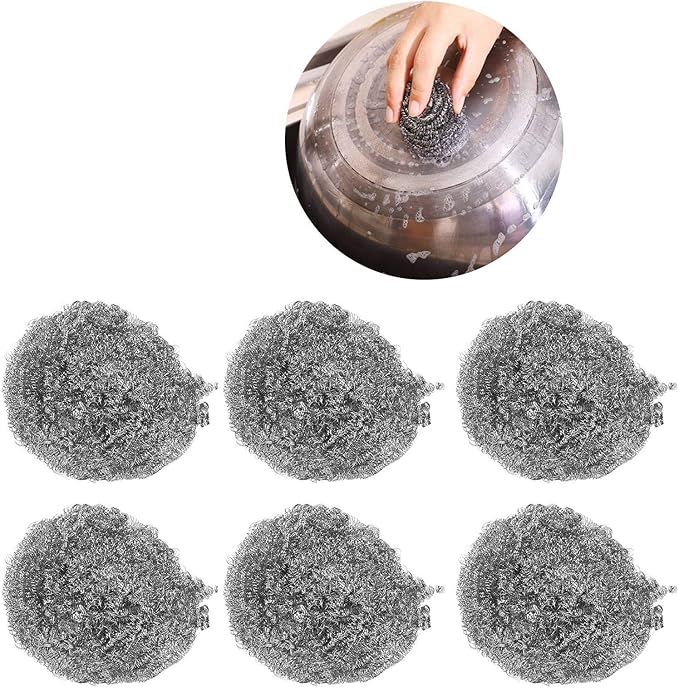 30pcs Steel Wool Scrubber, Soft Stainless Steel Steel Wool Pads Metal Dish Scrubber Metal Scouring Pads for Cleaning Dishes Pots and Pans Bathroom Oven