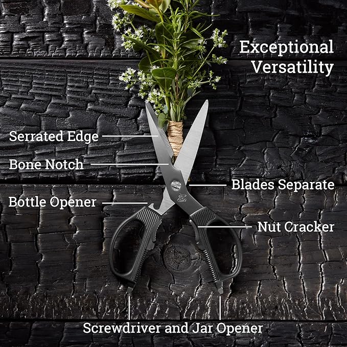 Shun Multi Purpose Kitchen Shears, Heavy Duty Cooking Scissors, Durable 420J2 Stainless Steel, Detachable Blades for Easy Cleaning, Kitchen Shears for Professional and Home Chefs